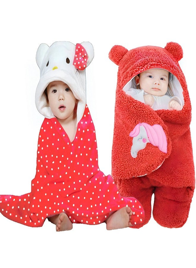 Brandonn Baby Blankets New Born Combo Pack Of Hooded Wrapper Sleeping Bag And Baby Bath Towel For 0-6 Months Baby Boys And Baby Girls Pack Of 2 - Image 1