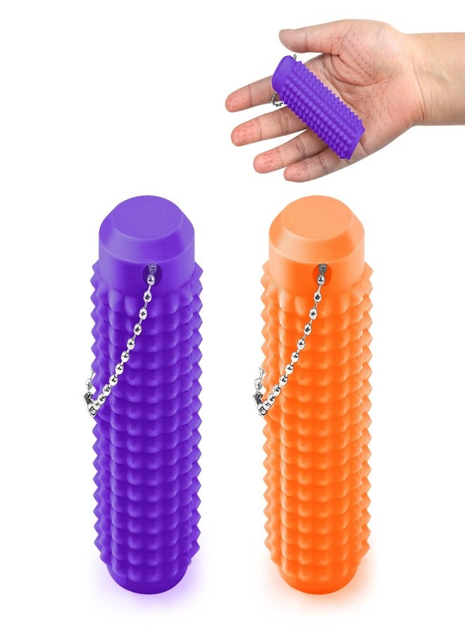 WASENLO Pain Stim Fidget 2 Pack , Fidget Toys for Adults , 3D Printed Stim Sensory Toys for Stress Relief , Birthday for Men (Purple & Orange 2Pack) - Image 1