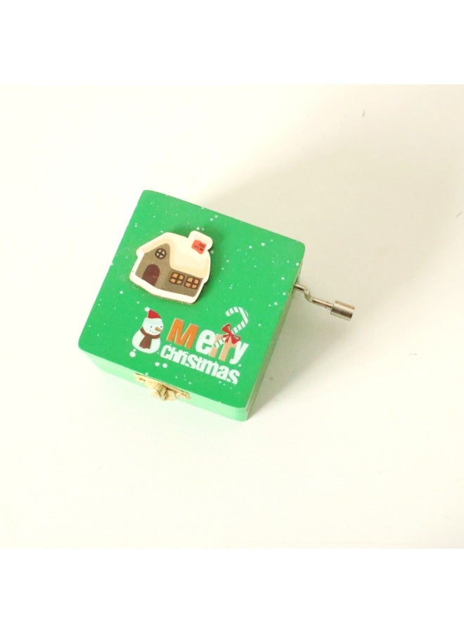 Loquat Gift Creative Hand Music Box Wooden Student School Activity Gift Supply-Color:Santa Claus - Image 5