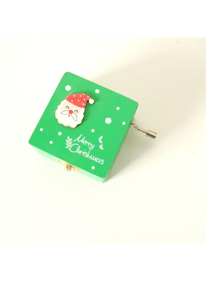 Loquat Gift Creative Hand Music Box Wooden Student School Activity Gift Supply-Color:Santa Claus - Image 1