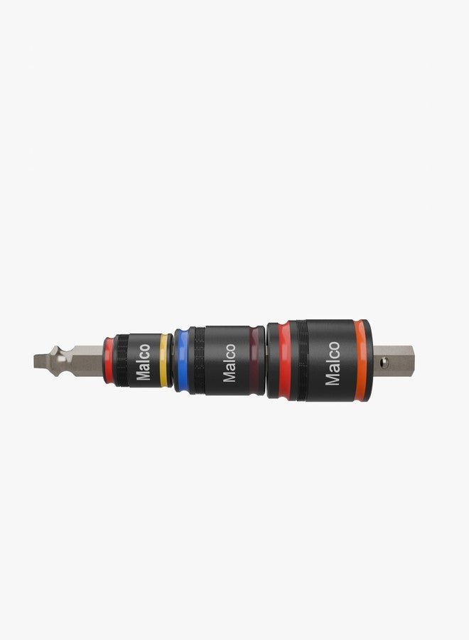 مالكو طقم مقابس مالكو MTS2A 7 في 1 C-RHEX® Flip-Bit برموز ملونة، بأحجام 1/4-5/16، 3/8-7/16، 1/2-9/16، قابل للتنظيف، وقابل للعكس، وقابل للتكديس. مغناطيس قوي، مقاوم للصدمات. (رقم 2 روبرتسون (مربع)) - Image 1