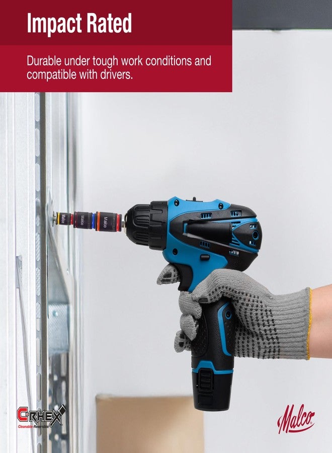 مالكو طقم مقابس مالكو MTS2A 7 في 1 C-RHEX® Flip-Bit برموز ملونة، بأحجام 1/4-5/16، 3/8-7/16، 1/2-9/16، قابل للتنظيف، وقابل للعكس، وقابل للتكديس. مغناطيس قوي، مقاوم للصدمات. (رقم 2 روبرتسون (مربع)) - Image 5