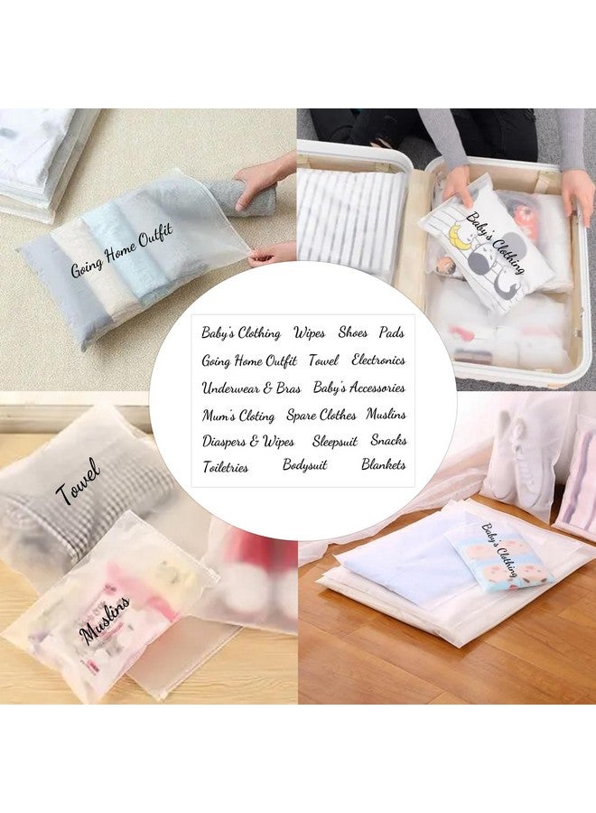 Pop Resin 20 Pack Pouches Frosted Bags with 2 Sheets of Clear Hospital Bags Stickers for Labor and Diaper Maternity Essentials 13.78 x 15.74 Inch Hospital Bag for Mommy Dad Newborn Baby Diaper Bag - Image 1