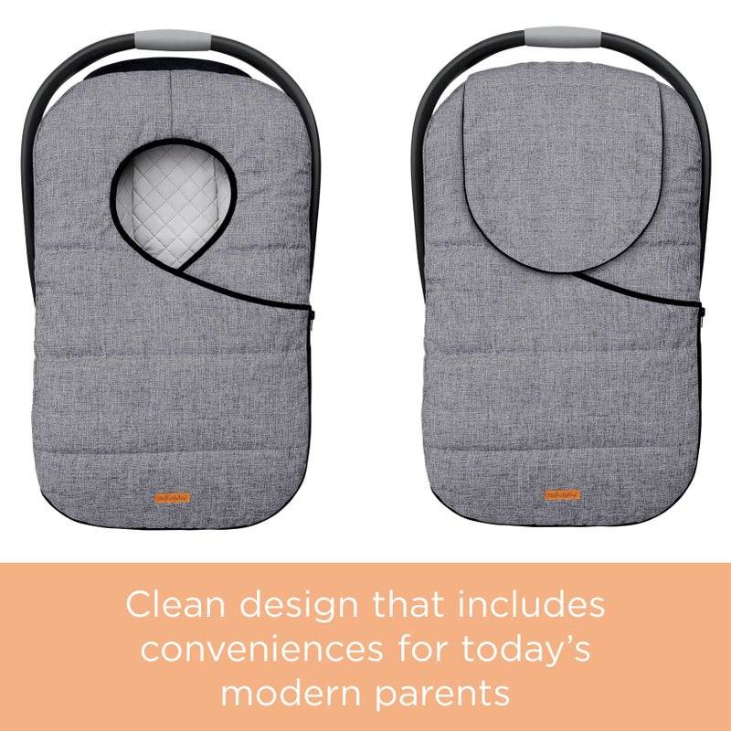 liuliuby Winter Carseat Covers for Baby | Infant Car Seat Cover Baby | Doona Accessories | Warm & Thick Fleece Canopy for Infant & New Born Cold Weather (Gray) - Image 3