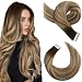 Moresoo Balayage Hair Extensions Tape in Real Human Hair Tape in Extensions Ombre Dark Brown to Medium Brown Mix with Blonde Tape in Hair Extensions Human Hair 20 Inch #4/6/613 20pcs 50g - Image 2