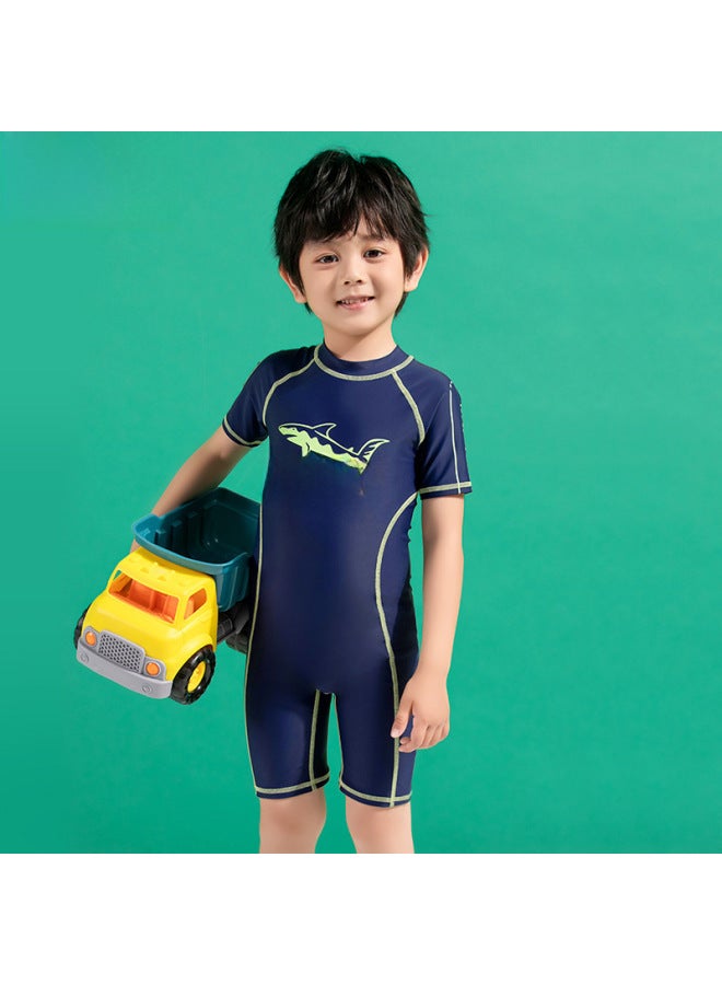 Loquat Children's Swimwear Boys' 2022 Style Big Kids Baby One-piece Quick-drying Sunscreen Swimming Trunks Swimming Equipment Swimwear-Color:Light Gray Small Dinosaur- - Image 4