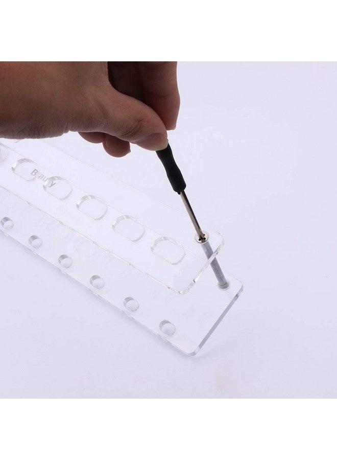 Yoseng Makeup Brushes Holder 10Slot Arcylic Oval Makeup Brush Organizer Transparent Comestic Display Shelf (10Holes) - Image 5
