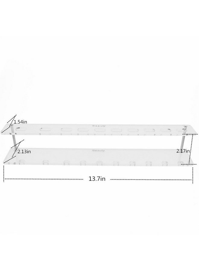 Yoseng Makeup Brushes Holder 10Slot Arcylic Oval Makeup Brush Organizer Transparent Comestic Display Shelf (10Holes) - Image 3