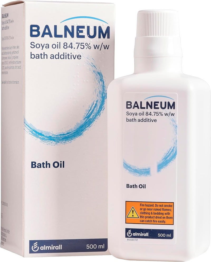 Balneum Bath Oil 500ml - Soya Oil 84.75% Bath Additive for Soothing and Softening Skin - Image 1