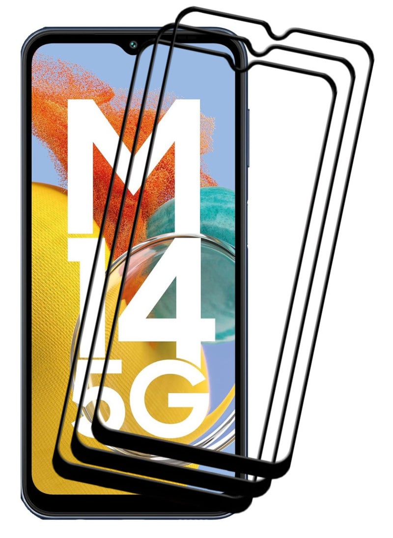 ACLIX 3 Pieces Antistatic ESD Dustproof Premium Quality High Definition Tempered Glass Screen Protector Designed For Samsung Galaxy M14 - Image 1