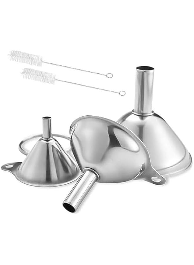 بيوينتي قمائق الفولاذ المقاوم للصدأ ، قمائق الفولاذ المقاوم للصدأ الممتازة ، مجموعة قمائق المطبخ ، قمائق قنينة الورك ، قمائق معدنية صغيرة ، قمائق المطبخ لزيت Essentail ، التوابل ، قنينة (1.7 بوصة / 2.2 بوصة / 2.9 بوصة) - Image 1