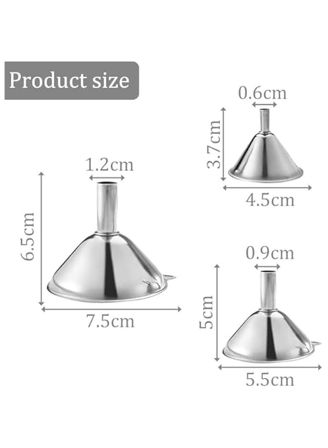بيوينتي قمائق الفولاذ المقاوم للصدأ ، قمائق الفولاذ المقاوم للصدأ الممتازة ، مجموعة قمائق المطبخ ، قمائق قنينة الورك ، قمائق معدنية صغيرة ، قمائق المطبخ لزيت Essentail ، التوابل ، قنينة (1.7 بوصة / 2.2 بوصة / 2.9 بوصة) - Image 2