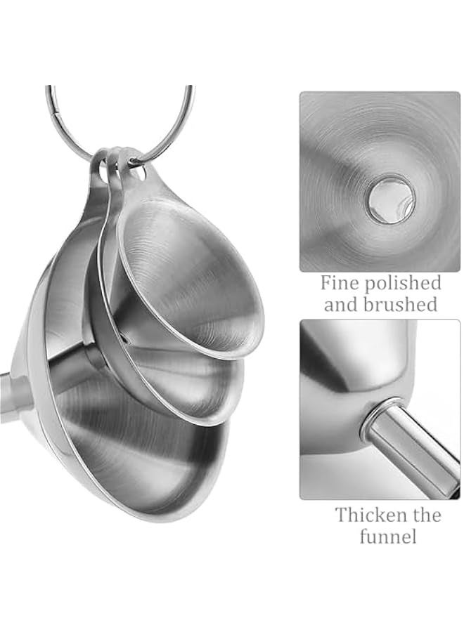 بيوينتي قمائق الفولاذ المقاوم للصدأ ، قمائق الفولاذ المقاوم للصدأ الممتازة ، مجموعة قمائق المطبخ ، قمائق قنينة الورك ، قمائق معدنية صغيرة ، قمائق المطبخ لزيت Essentail ، التوابل ، قنينة (1.7 بوصة / 2.2 بوصة / 2.9 بوصة) - Image 3