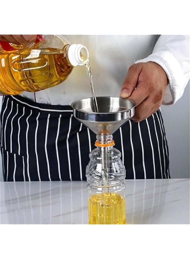 بيوينتي قمائق الفولاذ المقاوم للصدأ ، قمائق الفولاذ المقاوم للصدأ الممتازة ، مجموعة قمائق المطبخ ، قمائق قنينة الورك ، قمائق معدنية صغيرة ، قمائق المطبخ لزيت Essentail ، التوابل ، قنينة (1.7 بوصة / 2.2 بوصة / 2.9 بوصة) - Image 5