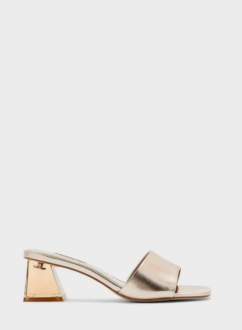 Dune LONDON Madison Perspex Block Heel Sandals