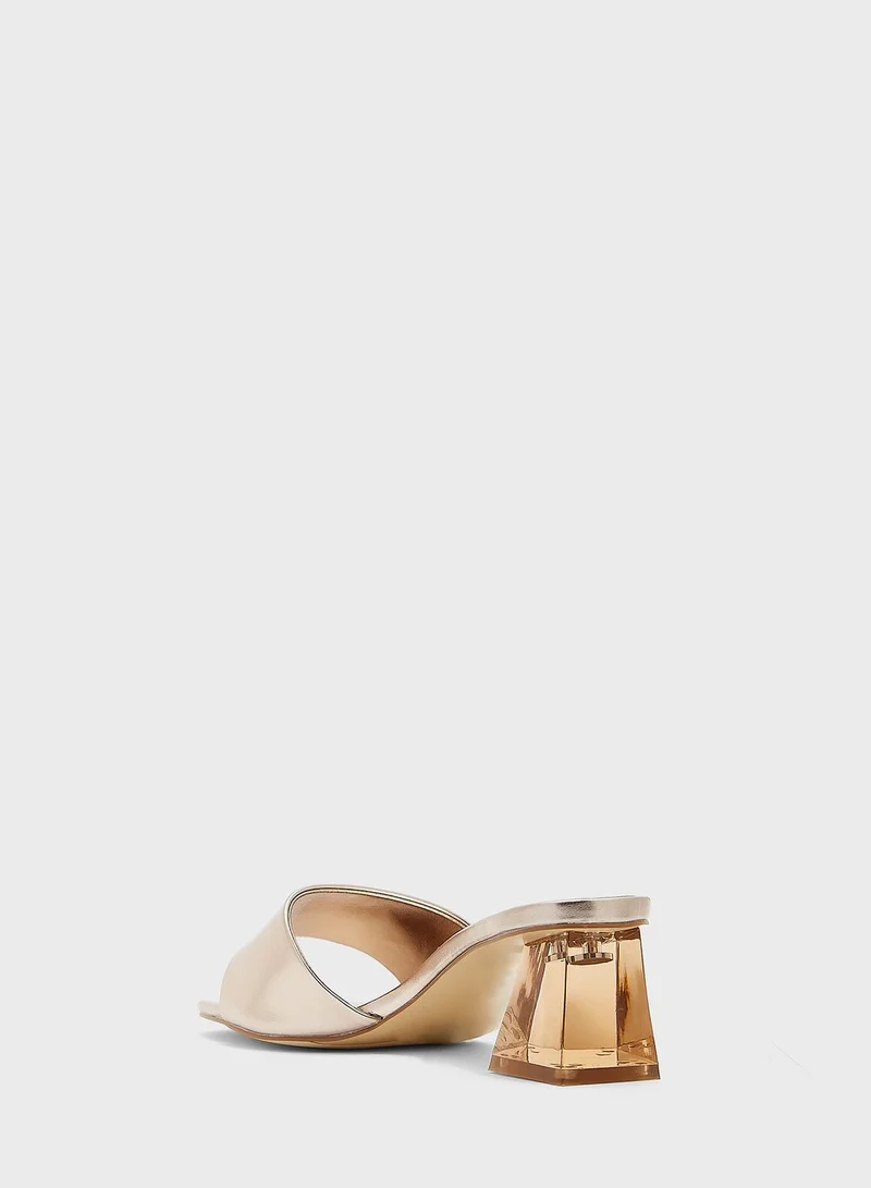 Dune LONDON Madison Perspex Block Heel Sandals