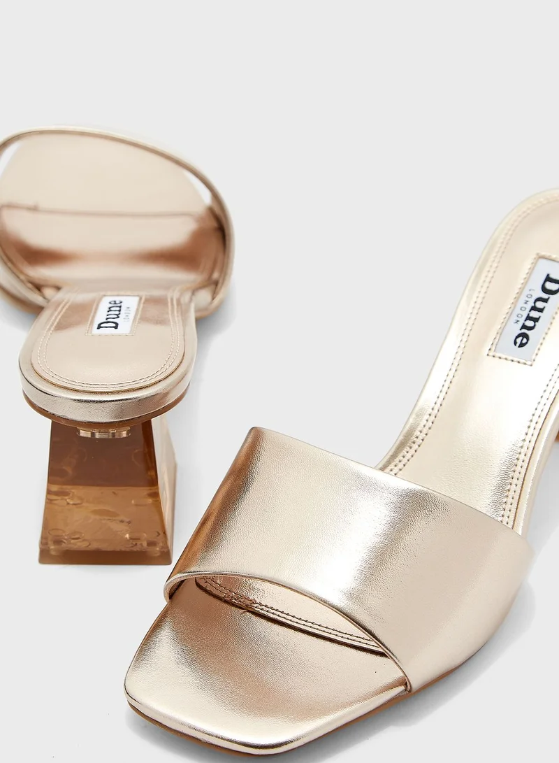 Dune LONDON Madison Perspex Block Heel Sandals
