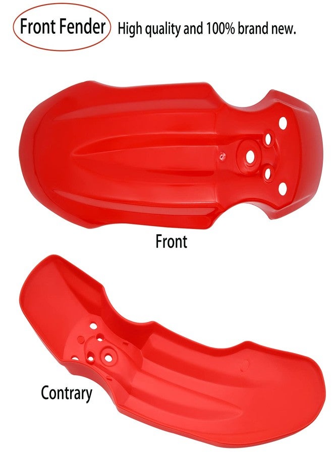 Kie CRF50 Plastic Kit - Red, White Plastic Fender Kit for Honda CRF50, XR50, Pit Dirt Bike - Image 2