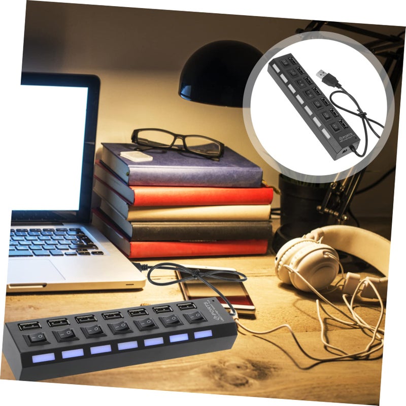 محول USB رباعي المنافذ مقسم موسع USB عالي السرعة للكمبيوتر المحمول مع مؤشر LED - Image 3
