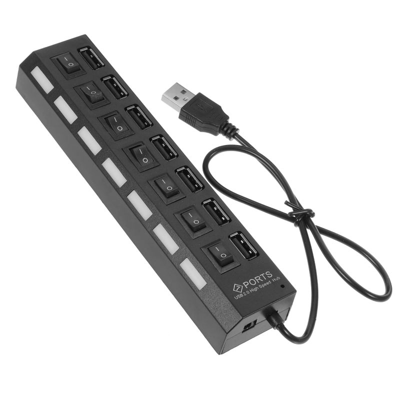 محول USB رباعي المنافذ مقسم موسع USB عالي السرعة للكمبيوتر المحمول مع مؤشر LED - Image 2
