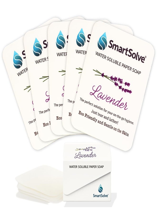 SmartSolve Lavender Scented Soap Sheets (Pack of 5, 50 sheets) - Eco-Friendly, Water-Soluble, Biodegradable, TSA-Friendly Travel Pocket Hand Wash | Cruelty-Free, Alcohol-Free, Gentle on Skin, - Image 1