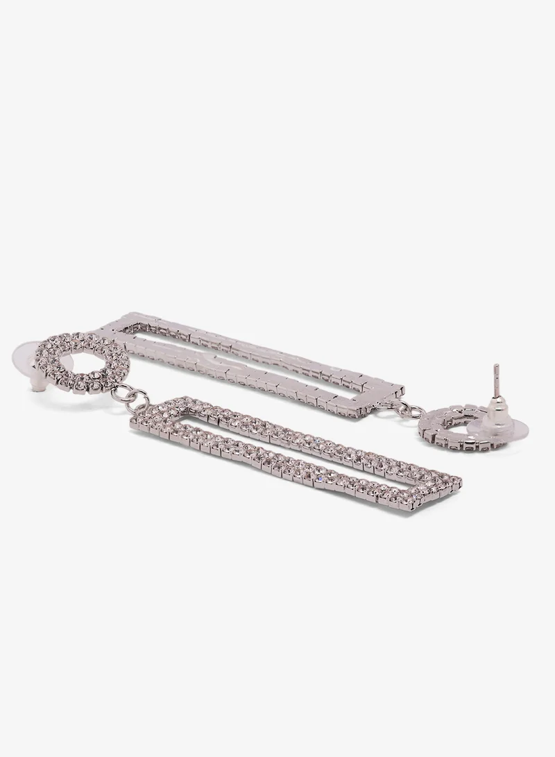 ايلا ليمتد اديشن أقراط متدلية مرصعة بالفضة والزريكون