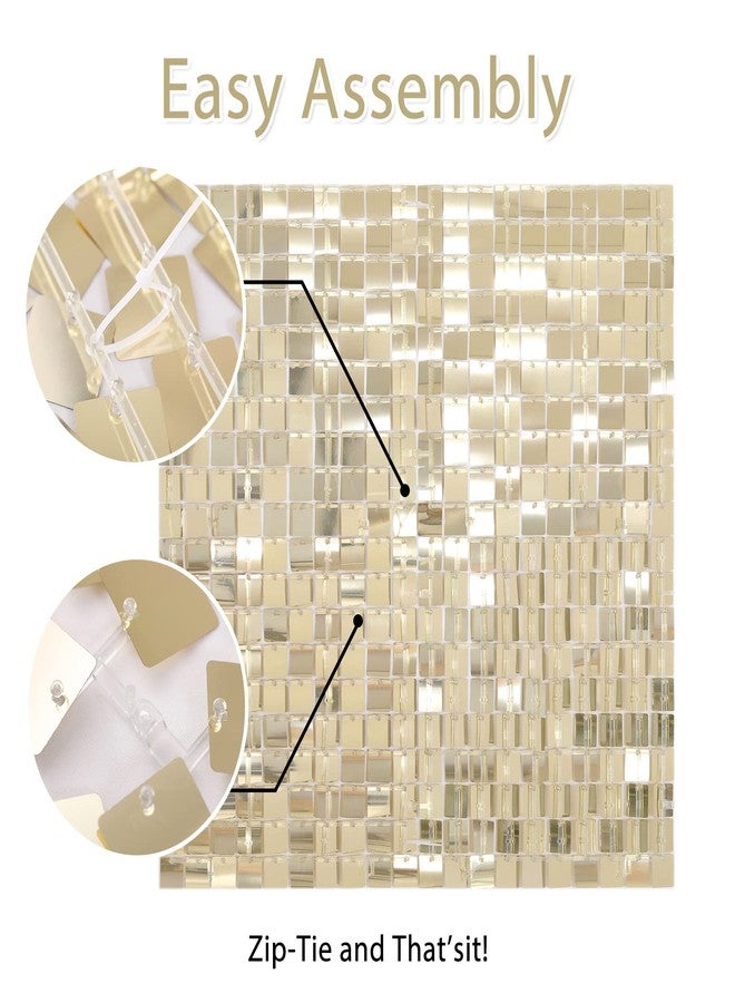 LuoluoHouse 3D Wall Panel Shimmer Wall Backdrop Shine Backdrop Panel for Weddding Party Decoration 24 Pack,Light Gold - Image 5