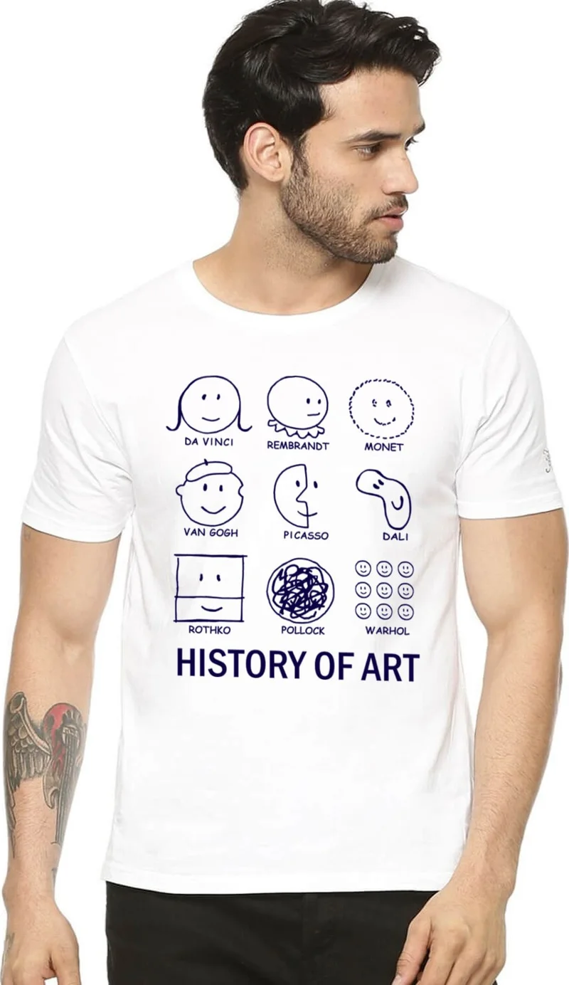 روك اند رول Art History White Short Sleeve T-Shirt