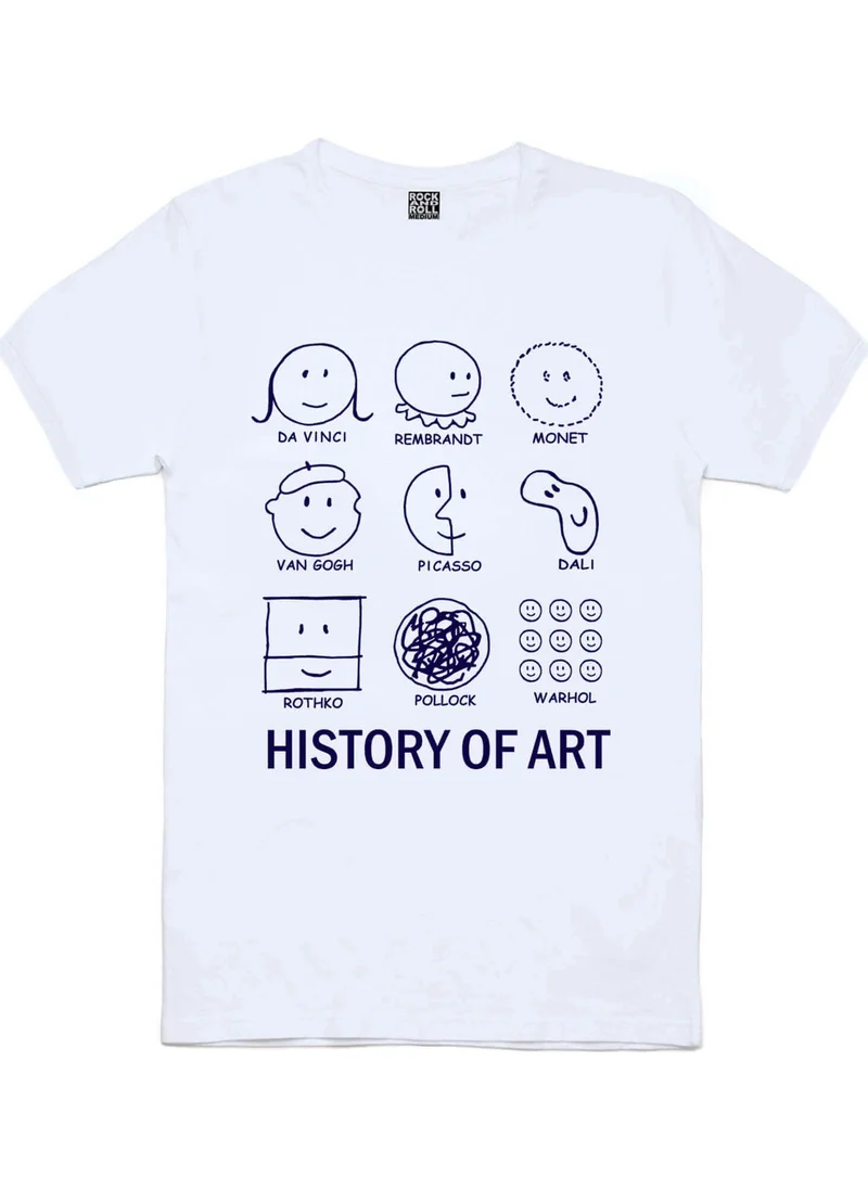 Rock&Roll Art History White Short Sleeve T-Shirt