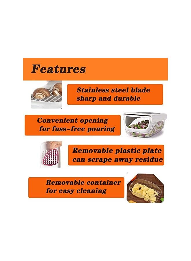 KASTWAVE مفرمة ومكعبات مفرمة البصل ومفرمة الطعام ومفرمة الخضروات ومفرمة الخضروات ومفرمة البصل ومفرمة الخضروات ومفرمة السلطة ومفرمة الطعام مع وعاء زجاجي ومفرمة البصل ومفرمة الطعام - Image 3