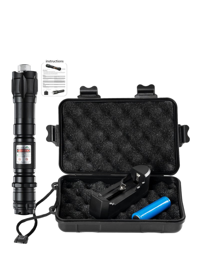 hilimse 3000 Lumen Round Aluminum LED Laser Pointer with Various Lighting Patterns, High Performance, Rechargeable Set,Gift Package  - Image 1
