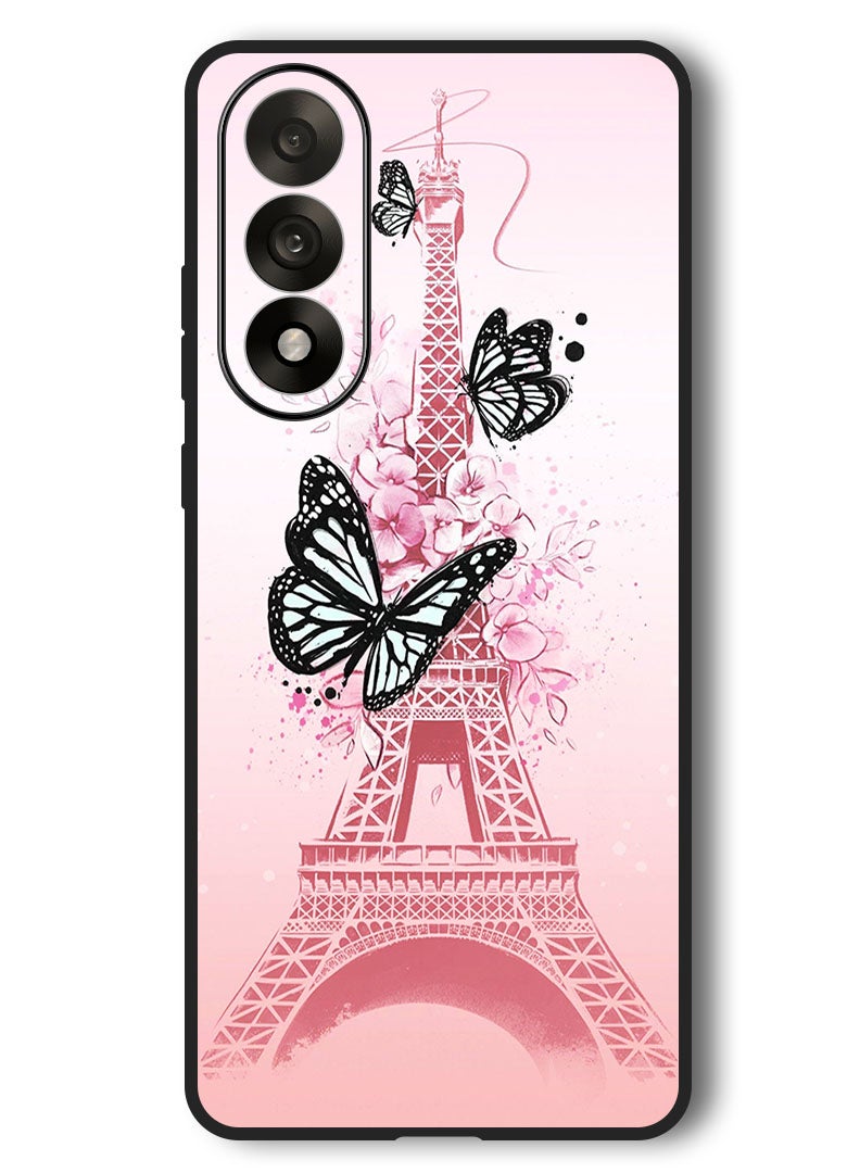 Theodor Case Compatible with OnePlus Nord 5 6.83 Inch Protection Shockproof Bumper Cover Black Butterflies - Image 1