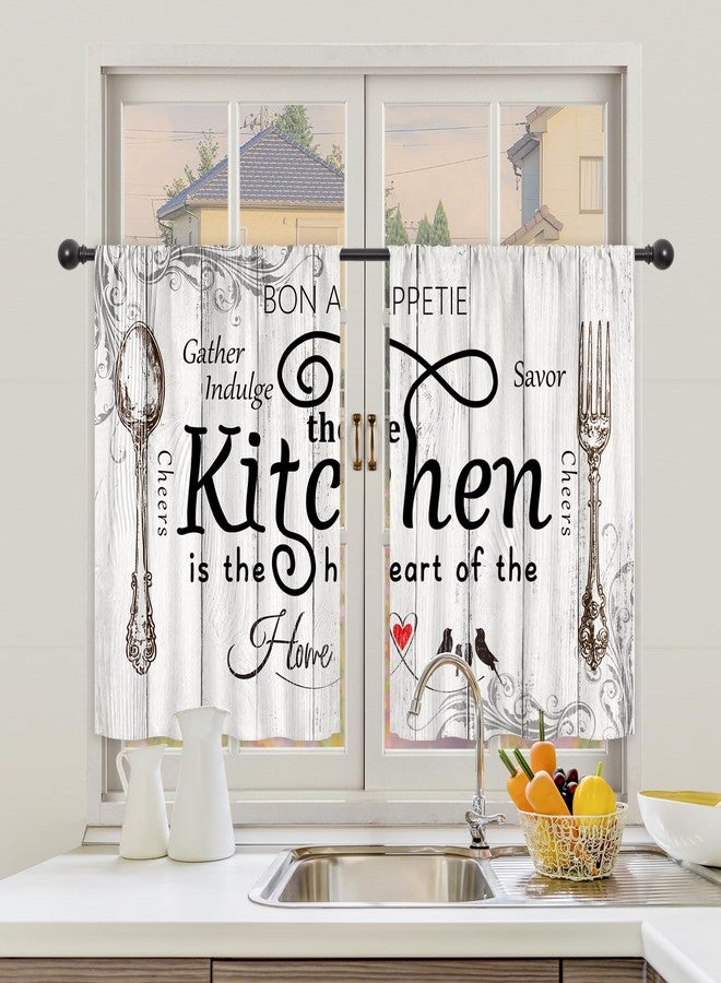 ريديكور ستائر وأغطية نوافذ المطبخ من رييديكور، طقم من 3 قطع، جيب للعمود، قصير 36 بوصة، ريفي، أسود وأبيض، مناسب لغرف النوم والمعيشة الريفية. قماش - Image 3