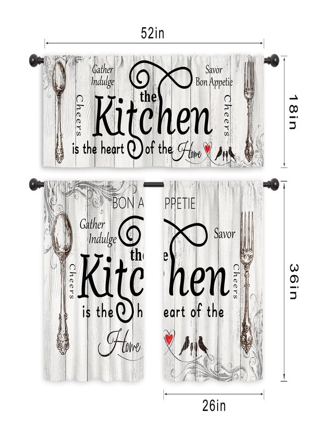 ريديكور ستائر وأغطية نوافذ المطبخ من رييديكور، طقم من 3 قطع، جيب للعمود، قصير 36 بوصة، ريفي، أسود وأبيض، مناسب لغرف النوم والمعيشة الريفية. قماش - Image 2