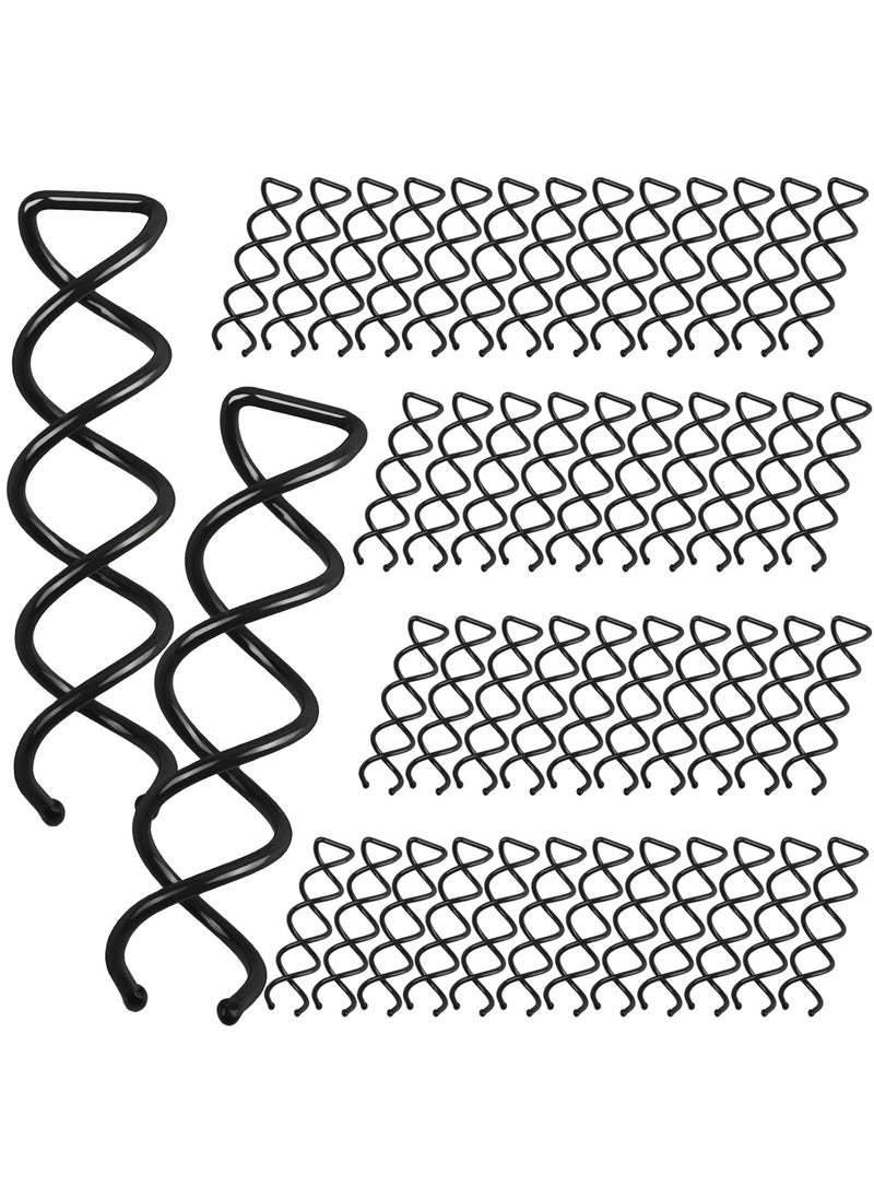 FANDAMEI FANDAMEI 50PCS Spiral Hair Pins Spin Pins NonScratch Round Tips Twist Screw Hair Pin for Women Bun Hair Style DIY Spiral Bobby Pins Black 