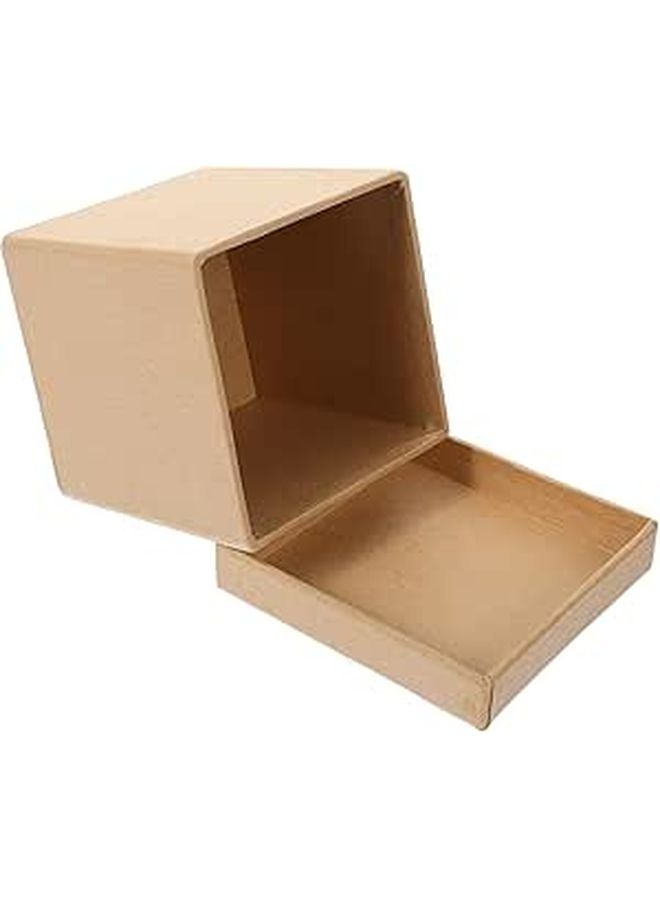 Square Kraft Paper Box 9x9x9 Cm with Lid for Candy Jewelry Storage Holiday Gift Wrapping - Image 1