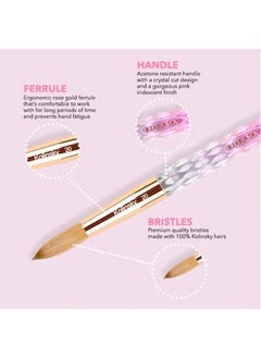 KIARA SKY Pink Crystal Acrylic Kolinsky Nail Brush (12)  - Image 2