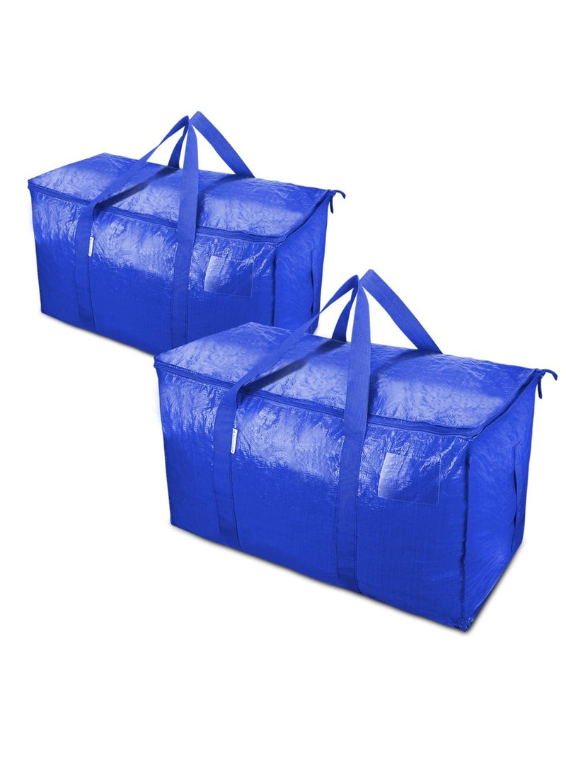 MIXDE Moving Bags,2 Pack Extra Large Space Saver Bags,Heavy-Duty Foldable Storage Tote With Zippers And Handles,College Dorm Room Essentials,Clothes Storage Bins Packing Bags For Travelling Camping  - Image 1