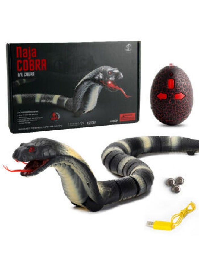 Remote Controlled Toy Reptiles 45 Styles Simulation Prank Animals Interactive Handheld Controller Plastic Material For All Ages-Color:8808A-B Infrared Remote Control Snake Black 380 Grams Volume Weight 997 Grams-Specifications:Support Tagging  - Image 1