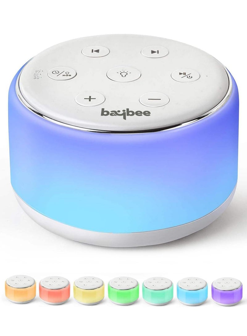 BAYBEE 3 in 1 White Noise Sound Machine for Baby with Night Light | Rechargeable White Noise Machine for Adults, Kids with 34 Soothing Sounds & Auto-Off Timer| Portable Baby Sleep Soother Home Travel - Image 1