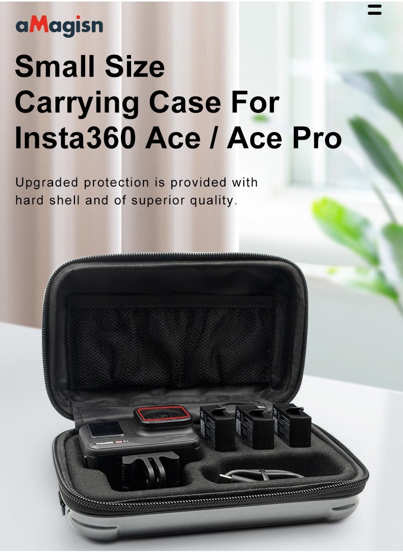 aMagisn Storage Case for Insta360 Ace Pro/Ace – Waterproof Hard Shell Bag with Shockproof Liner, Compatible with Insta360 X3, GO 3, GoPro, Osmo Action – Portable Travel Protective Camera Case with Wrist Strap（Yellow）  - Image 2