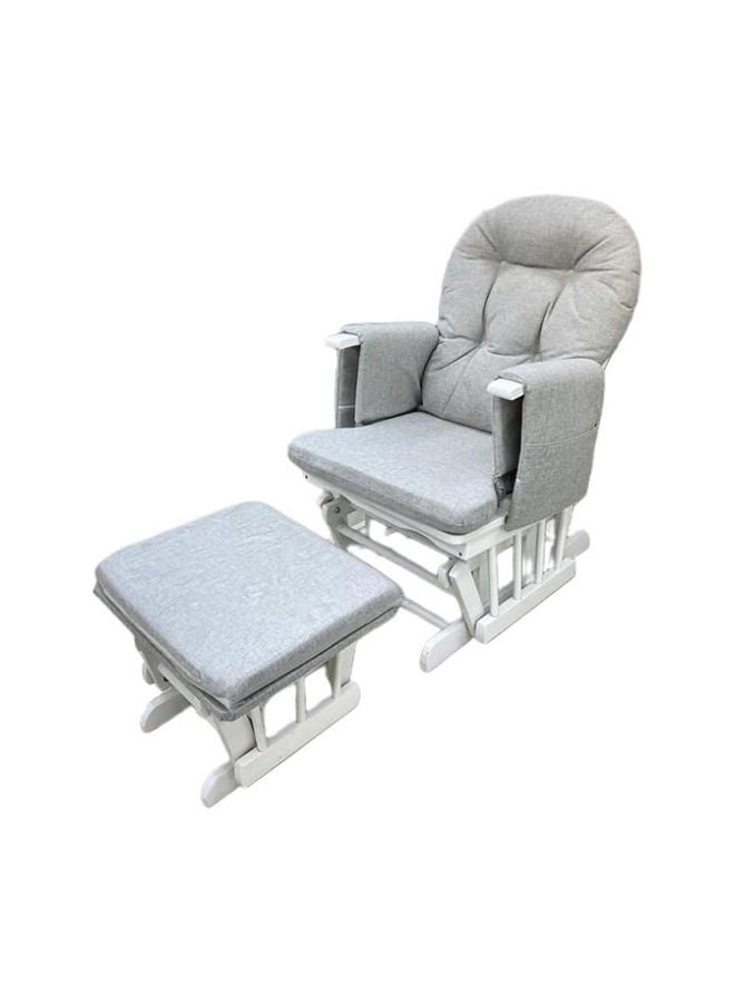 MIILA Nursing Chair Cushions With Storage Pocket, Smooth Rocking Motion, Easy To Assemble, Solid Hardwood Base Light Grey - Image 1