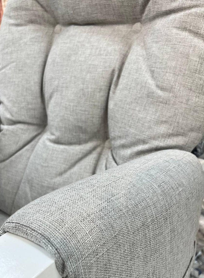 MIILA Nursing Chair Cushions With Storage Pocket, Smooth Rocking Motion, Easy To Assemble, Solid Hardwood Base Light Grey - Image 2