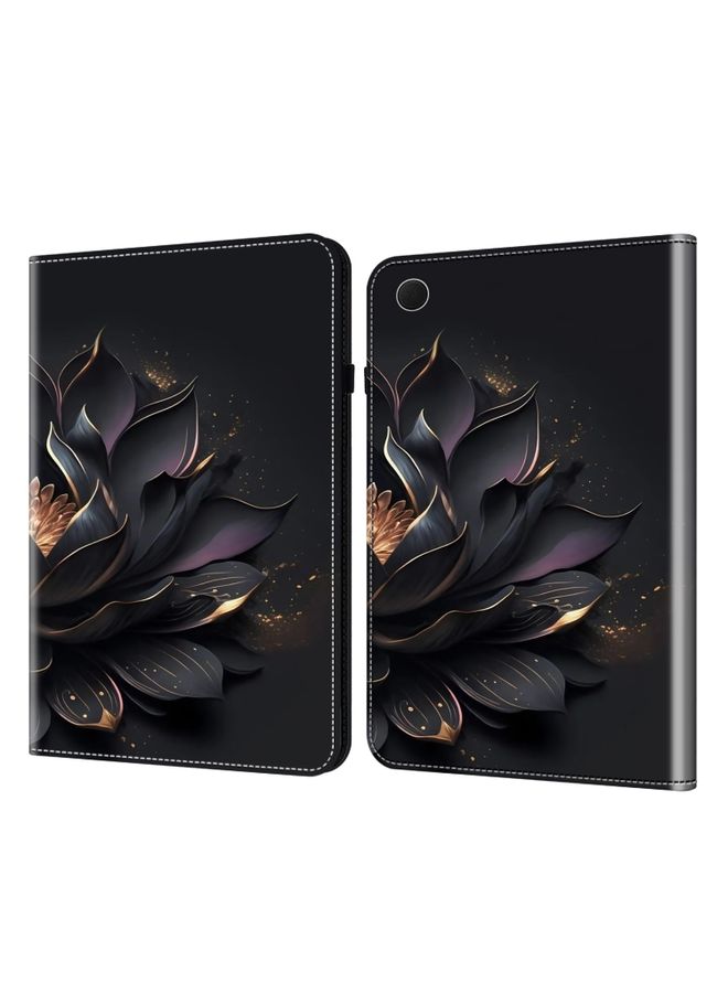 HuHa Case Cover For Samsung Galaxy Tab A8 10.5 2022 Crystal Texture Painted Leather Tablet Case Purple Lotus 