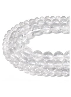 Generic Natural Clear Quartz Crystal Beads Semi Precious Stones Smooth Round Loose Gemstones Jewelry Making String 15 Inches 90-95pcs  - Image 2