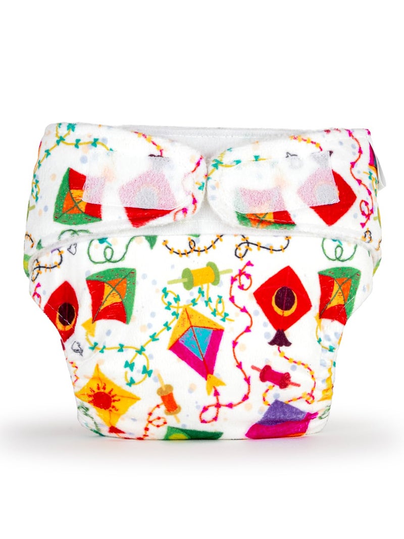 SuperBottoms NewBorn UNO Cloth Diaper | AIO Cloth diapers for babies | Cloth Diaper for Newborn Babies 0 to 6 months | Pack of 1 Cloth diaper with 1 insert (Coloured Skies) - Image 2