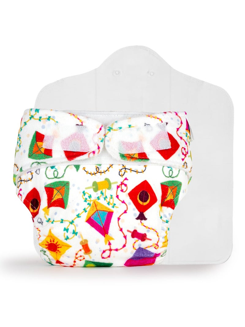 SuperBottoms NewBorn UNO Cloth Diaper | AIO Cloth diapers for babies | Cloth Diaper for Newborn Babies 0 to 6 months | Pack of 1 Cloth diaper with 1 insert (Coloured Skies) - Image 1