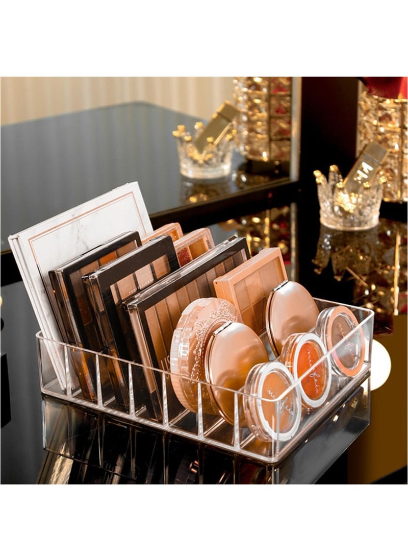 Excefore Makeup Palette Organizer, Clear Acrylic Storage Box, 7 Section Divided Vanity Organize Holder for Drawer and Bathroom Countertop Modern Cosmetics Storage - Image 5