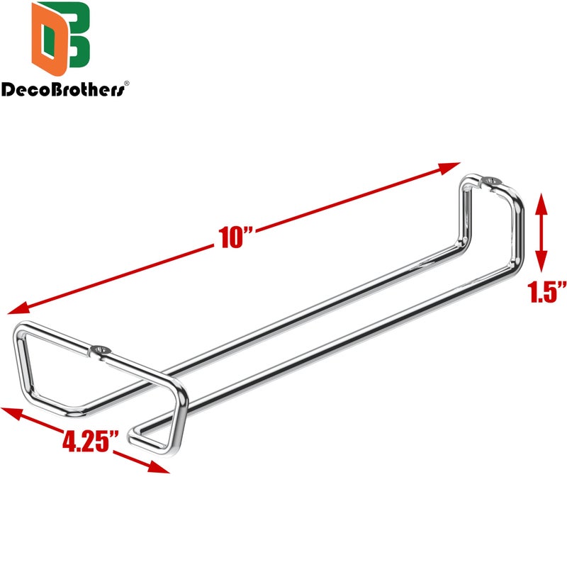 Deco Brothers DecoBros 2PK Single Rail Wine Glass Stemware Rack Holder, Chrome - Image 2