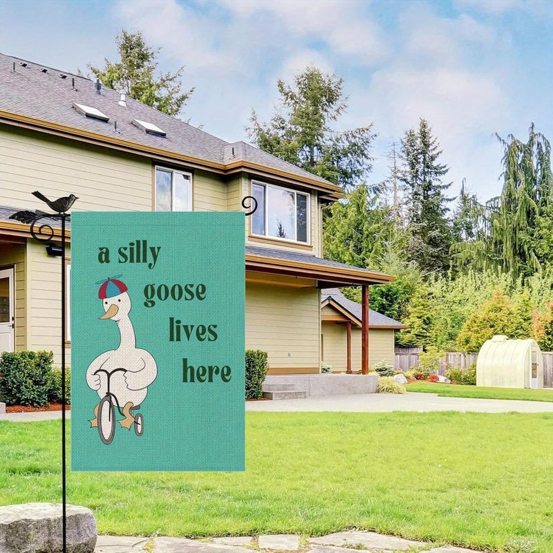 Silly Goose Garden Flag Double Sided 12x18 Inch Funny Outdoor Yard Decor - Image 3